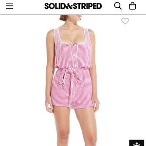 Solid and Striped Poppy Romper Small